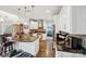 Modern kitchen with white cabinets, granite countertops, and an island at 2113 Sweet Clover Way, Denver, NC 28037