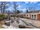 Brick patio with stone fireplace and seating area at 3019 Parkstone Dr, Charlotte, NC 28210