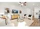 Open concept living area with modern furniture and kitchen view at 3108 Amay James Ave, Charlotte, NC 28208