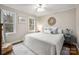 Bedroom with a bed, windows, and area rug creating a cozy atmosphere at 523 Fence Post Ln, Matthews, NC 28105