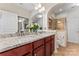 Double vanity bathroom with granite countertops at 804 Skybrook Falls Dr, Huntersville, NC 28078