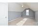 Bright bedroom with grey walls, carpet, and a ceiling fan at 16220 Circlegreen Dr, Charlotte, NC 28273