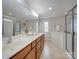 Double vanity bathroom with soaking tub and shower at 2033 Roscommon Dr, Clover, SC 29710