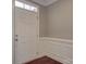 Bright entryway with white door and wainscoting at 2836 Santiago Cir, Monroe, NC 28110