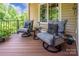 Relaxing deck with comfy seating and wooded views at 3196 Stonemill Path, Sherrills Ford, NC 28673