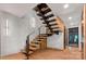 Stylish modern staircase with wood and metal accents at 4218 Sigmon Cove Ln # 6, Terrell, NC 28682