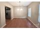 Spacious dining area with hardwood floors and chandelier at 435 Battery Cir, Clover, SC 29710