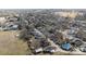 Aerial view of a neighborhood with cozy homes and surrounding nature at 535 5Th St, Chester, SC 29706