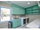 Efficient laundry room with storage, sink, and modern washer and dryer at 6615 Love Mill Rd, Monroe, NC 28110