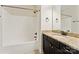 Bathroom with shower and granite countertop sink at 829 Palmetto Bay Dr, Fort Mill, SC 29715