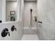 Spa-like shower with built-in seat and modern fixtures at 9428 Liberty Hill Dr, Mint Hill, NC 28227