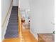 Staircase with patterned carpet runner at 1009 Davant Ln, Charlotte, NC 28209