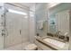 Modern bathroom features subway tile shower, glass door, and neutral colored vanity at 102 Ellsworth Rd # 43, Mooresville, NC 28115