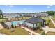 Aerial view of the community pool with cabana, offering residents a refreshing recreational area at 3116 Beacon Heights Rd, Indian Land, SC 29707