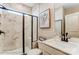 Bathroom featuring marble tile and glass shower at 128 Ballantree Rd # 46, Mooresville, NC 28115
