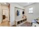 Convenient mudroom entryway with a built-in bench and storage cubbies at 128 Ballantree Rd # 46, Mooresville, NC 28115