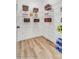 Pantry with wooden shelves and baskets at 128 Ballantree Rd # 46, Mooresville, NC 28115