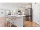 Modern kitchen with gray cabinets, white countertops and island at 14247 Canemeadow Dr, Charlotte, NC 28278
