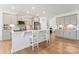 Modern kitchen with gray cabinets, white countertops, and island at 14247 Canemeadow Dr, Charlotte, NC 28278