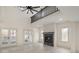 Spacious living room with fireplace, lots of natural light, ceiling fan and sleek finishes at 177 Olympia Dr, Mooresville, NC 28117