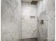Contemporary walk-in shower featuring stone-look tile and modern hardware at 177 Olympia Dr, Mooresville, NC 28117