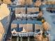 Aerial view of brick townhomes featuring private patios and backyard space, perfect for outdoor living at 219 N Irwin Ave, Charlotte, NC 28202