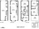 Detailed floor plan layout for a four-story townhome with dimensions and room names at 448 E 16Th St, Charlotte, NC 28206