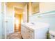 Bathroom featuring vanity, tile accents, and convenient layout at 1715 Emmanuel Church Rd, Conover, NC 28613