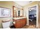 Double vanity bathroom with view into bedroom at 2012 Orby Ave, Indian Trail, NC 28079