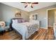 Bedroom with double bed, chair, and ceiling fan at 2012 Orby Ave, Indian Trail, NC 28079