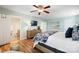 Main bedroom with ensuite bathroom and coastal decor at 2012 Orby Ave, Indian Trail, NC 28079