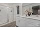 Elegant bathroom with double vanity, large shower, and modern finishes at 3016 Ora Smith Rd, Lincolnton, NC 28092