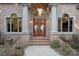 Elegant double front doors with columns and brick at 3917 Acacia N Rd, York, SC 29745