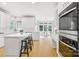 Modern kitchen with white cabinets, island, and stainless steel appliances at 4120 St Timms Ct, Charlotte, NC 28226