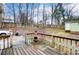 Wooden deck with fire pit overlooking backyard at 4452 Huntington Dr, Gastonia, NC 28056