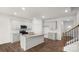 Kitchen with island, stainless steel appliances, and hardwood floors at 4618 Harris Elliot Rd, Lincolnton, NC 28092