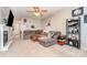 Spacious living room with fireplace and L-shaped sofa at 844 Turning Point Ln, Concord, NC 28027