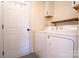 Laundry room featuring new appliances, shelving for storage, and a door to the outside at 9489 Westridge Dr, Hickory, NC 28601