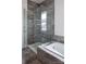 Modern bathroom featuring a large walk-in shower and soaking tub at Lot 1 Glenview Meadow Dr # Arcadia, Waxhaw, NC 28173