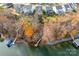 Aerial view of lake access and homes at 17909 Wilbanks Dr, Charlotte, NC 28278