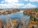 Aerial view of lakefront homes and community at 17909 Wilbanks Dr, Charlotte, NC 28278