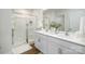 Elegant bathroom with double vanity and a walk-in shower at 4622 Harris Elliot Rd, Lincolnton, NC 28092