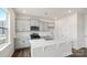 Modern kitchen with gray cabinets, white countertops, and stainless steel appliances at 4622 Harris Elliot Rd, Lincolnton, NC 28092