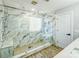 Large walk-in shower with glass enclosure and bench at 5726 Cactus Valley Rd # 238, Charlotte, NC 28277