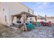 Inviting backyard patio with comfortable seating and a shaded gazebo at 9142 Mackinaw Dr, Gastonia, NC 28056