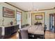 Charming dining area showcasing a table set for six, enhanced by natural light at 101 Griffin St, Stanley, NC 28164