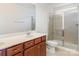 Clean bathroom with double sinks and shower at 10422 Ebbets Rd, Charlotte, NC 28273