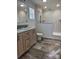 Bathroom boasts double sinks, a large shower, and modern fixtures at 118 Valley Springs Dr, Olin, NC 28660