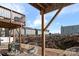 View of outdoor patio with modern chairs and seating, and wooden deck at 122 Lanyard Dr # C, Mooresville, NC 28117