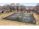 Aerial view of two tennis/pickleball courts at 18669 Vineyard Point Ln, Cornelius, NC 28031